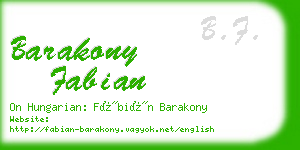 barakony fabian business card